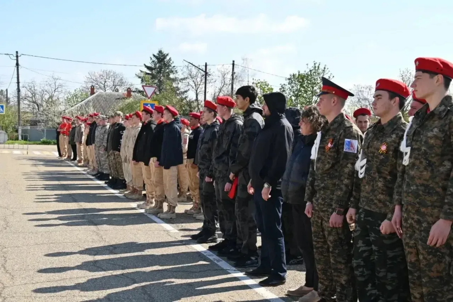Подготовка Гиагинского района к конкурсу строя и песни ко Дню Победы
